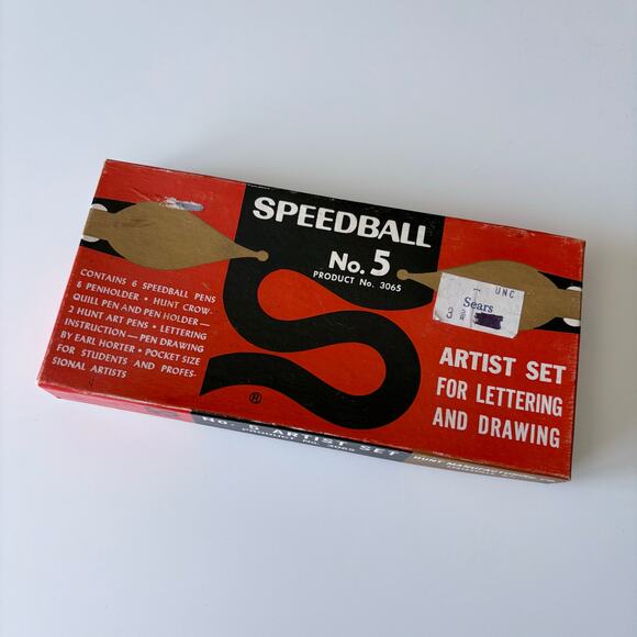 Speedball Vintage No 5 Artist Pen Set - 1940's - Calligraphy Lettering Drawing - Picture 3 of 11